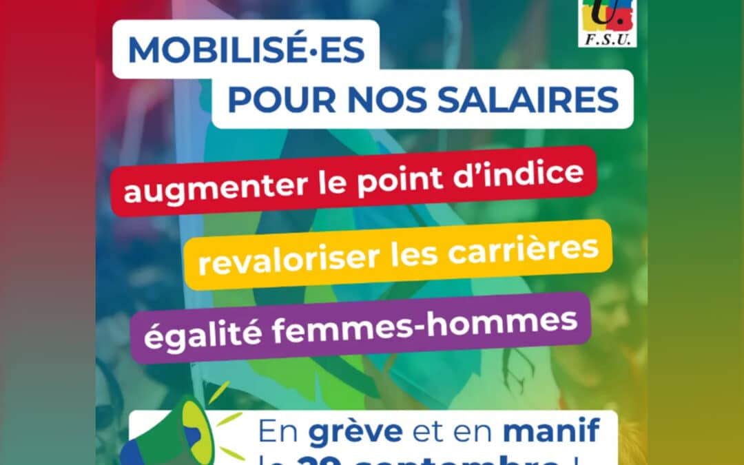 EN GRÈVE ET EN MANIFESTATION LE 29 SEPTEMBRE